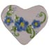 7/8" Porcelain Heart with Blue Flowers