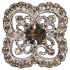 1" Square Filigree Rhinestone button