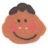 1 1/16" Brunette Face (Fimo Clay)
