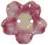 7/8" Pink Porcelain 2-Hole Flower