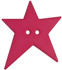1 1/4" Pink Star 2-Hole