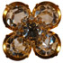 Gold Flower with Rhinestones and Center Stone