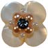 11/16" Carved Shell with Beads and Rhinestone