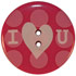1 7/16 "I Love U" Pink 2-Hole