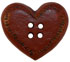 7/8" Red Heart with Black Stitch Rim 4-Hole
