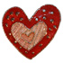 1 1/8" Silver Heart with Pink and Red Enamel