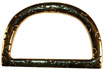 1 3/4" x 1 1/2"  Shiny Gold D-Ring w/Circle Design