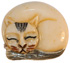 7/8" Carved Bone Sleeping Cat
