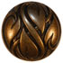 1 1/8" Antique Bronze Dome w/Vine Relief