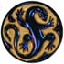 1 1/8" Gold w/Black Salamander (28mm)
