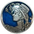 7/8" Silver Woman with Hat and Blue Enamel