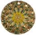 Back Painted Green, Gold, and Yellow with Heart Facet Edges