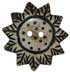 1 3/4" Bone Leaf Border Sun 2-Hole