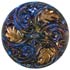 Purple-Blue Glass with Gold Leaves