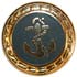 Gold Rim with Anchor and Navy Center