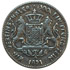 Antique silver coin replica with shank back