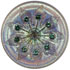 1 1/2" Clear Iridescent Glass with Green Rhinestones
