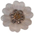 7/8" Opaque Lavender Glass Flower with Silver Center 