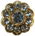 11/16" Rhinestone Flower with Gold Setting