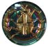 11/16" Iridescent Green Glass with Gold Spider 