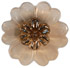 7/8" Opaque Peach Glass Flower with Silver Center 