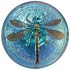 1 3/16" Turquoise Iridescent Glass with Gold Butterfly 