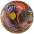 1 1/8" Clear Lavender Glass Art Nouveau with Flowers