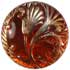 1 1/8" Red Glass Art Nouveau with Gold Flowers 