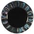 Black Glass Center with Gunmetal Ridged Rim
