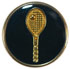 Black Enamel with Gold Tennis Racquet & Rim