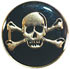 Gold Skull and Cross Bones with Black