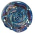 7/16" Iridescent Blue Glass with Rose Shape