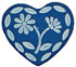 5/8" Blue Heart with white Flowers