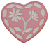 5/8" Light Pink Heart with white Flowers