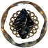 1 1/8" Clear with Black and Gold Center