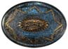 1 1/4" Blue Iridescent Lacy Glass with Gold  