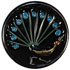 1 3/8" Black Glass Peacock 