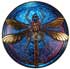 Iridescent Blue/ Purple Glass with Gold Dragonfly