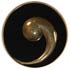 Black Glass with Inset Gold Comma