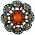 1" Color Stone Filigree Flower 