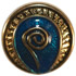 7/8" Gold with Blue Enamel & Swirl Center