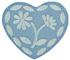 5/8" Light Blue Heart with white Flowers