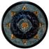 1 1/2" Black Rim with Dusty Blue and Gold Arabesque 