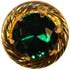 3/4" Emerald Faceted Center Stone w/Gold Rim and Setting