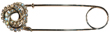 Super Big Silver & Crystal Italian Pin 6 1/2" (163mm) Was $53  Now $32