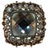 Clear Crystals w/Silver Square Setting Sizes 13/16" & 1 1/4"