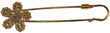 3 1/2" Gold with crystal Flower Pin
