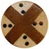  15/16" Inlaid Wood with Dark Wood X