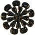 2" Black Setting w/Black Stones Flower