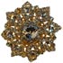 1 1/2" Gold setting with Clear Crystals